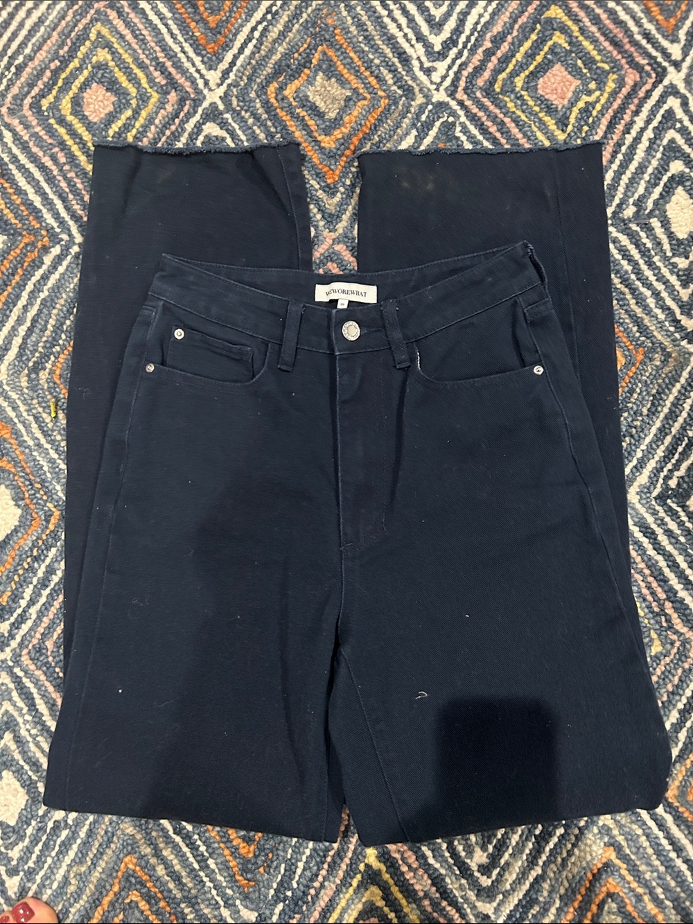 Weworewhat Vintage Havana Dark Navy Straight-Leg Women's Jeans